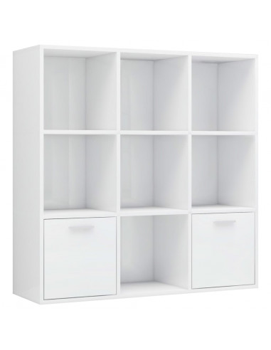 Libreria Bianco Lucido 98x30x98 cm in Legno Multistrato