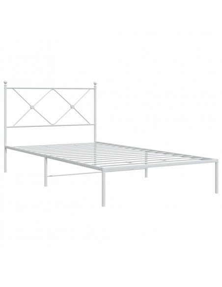Giroletto con Testiera Metallo Bianco 100x190 cm