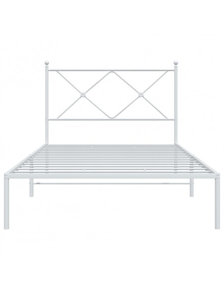 Giroletto con Testiera Metallo Bianco 100x190 cm