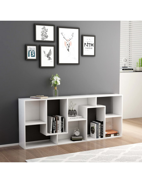 Libreria Bianca 67x24x161 cm in Legno Multistrato