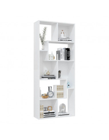 Libreria Bianca 67x24x161 cm in Legno Multistrato