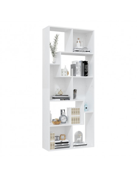 Libreria Bianca 67x24x161 cm in Legno Multistrato