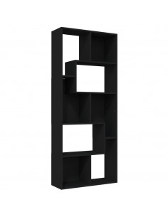 Libreria Nera 67x24x161 cm in Legno Multistrato 2