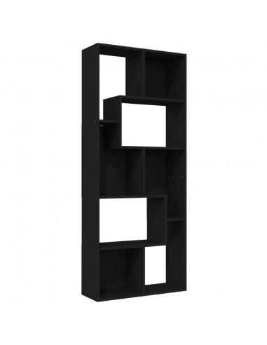 Libreria Nera 67x24x161 cm in Legno Multistrato