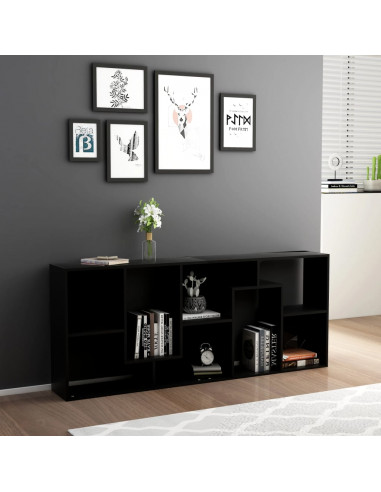 Libreria Nera 67x24x161 cm in Legno Multistrato