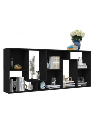 Libreria Nera 67x24x161 cm in Legno Multistrato