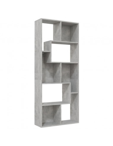 Libreria Grigio Cemento 67x24x161 cm in Legno Multistrato