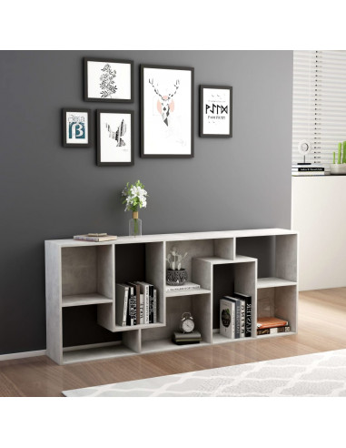 Libreria Grigio Cemento 67x24x161 cm in Legno Multistrato