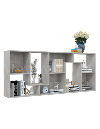Libreria Grigio Cemento 67x24x161 cm in Legno Multistrato