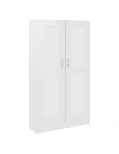 Libreria Bianco Lucido 82,5x30,5x150 cm in Legno Multistrato 2