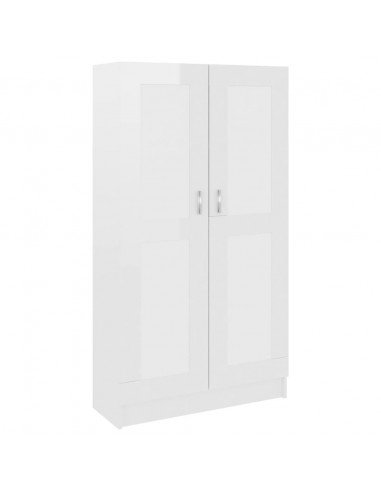 Libreria Bianco Lucido 82,5x30,5x150 cm in Legno Multistrato