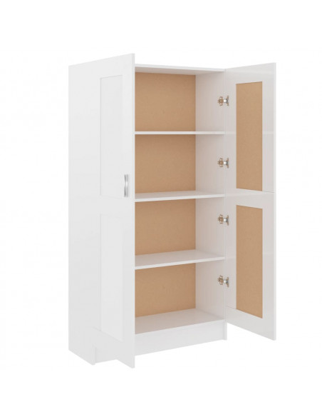 Libreria Bianco Lucido 82,5x30,5x150 cm in Legno Multistrato