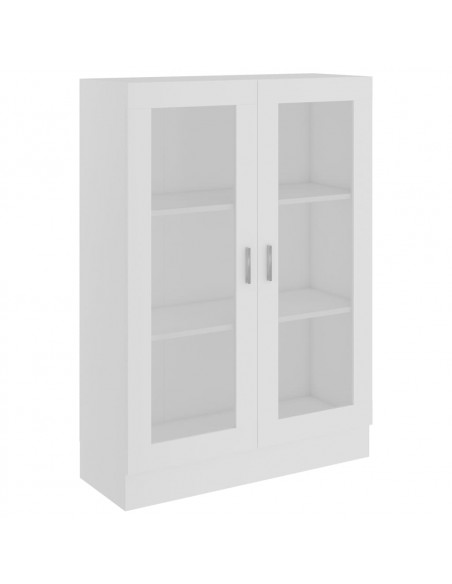 Armadietto con Vetrina Bianco 82,5x30,5x115cm Legno Multistrato