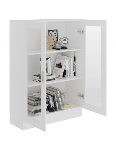 Armadietto con Vetrina Bianco 82,5x30,5x115cm Legno Multistrato