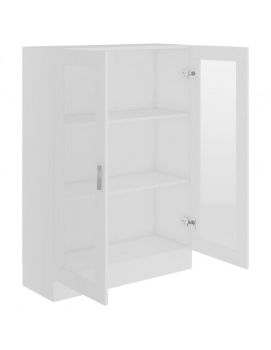 Armadietto con Vetrina Bianco 82,5x30,5x115cm Legno Multistrato