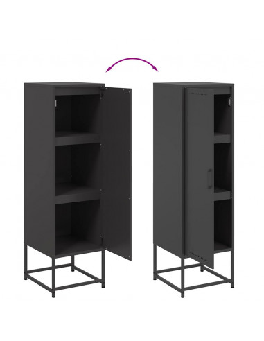 Mobile TV Nero 100,5x39x60,5 cm in Acciaio