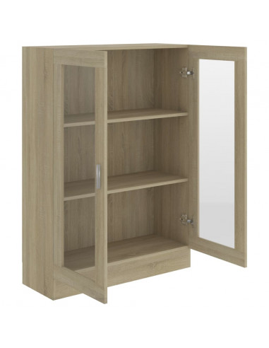 Armadietto Vetrina Rovere Sonoma 82,5x30,5x115 cm Multistrato