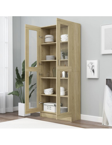 Armadietto Vetrina Rovere Sonoma 82,5x30,5x185,5 cm Multistrato