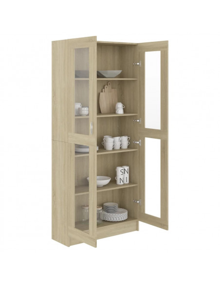 Armadietto Vetrina Rovere Sonoma 82,5x30,5x185,5 cm Multistrato