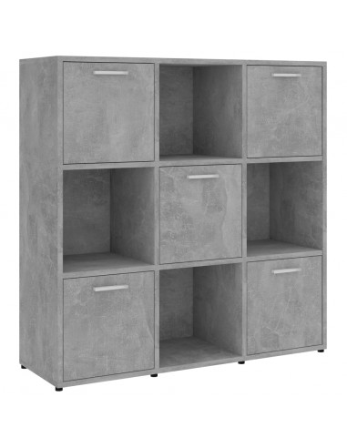 Libreria Grigio Cemento 90x30x90 cm in Legno Multistrato