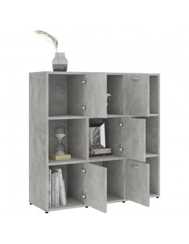 Libreria Grigio Cemento 90x30x90 cm in Legno Multistrato