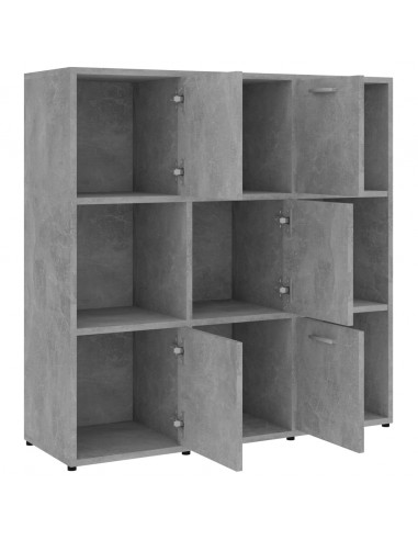 Libreria Grigio Cemento 90x30x90 cm in Legno Multistrato