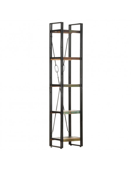 Libreria a 5 Ripiani 40x30x180cm in Massello di Recupero