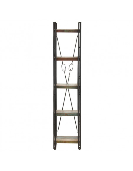 Libreria a 5 Ripiani 40x30x180cm in Massello di Recupero