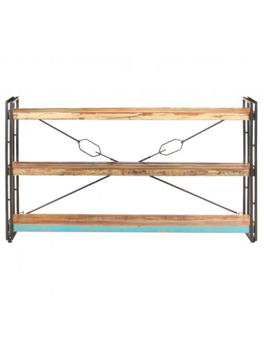 Libreria a 3 Ripiani 140x30x80 cm in Massello di Recupero