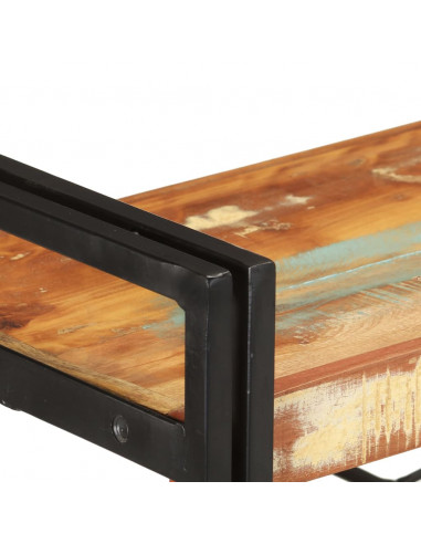 Libreria a 3 Ripiani 140x30x80 cm in Massello di Recupero