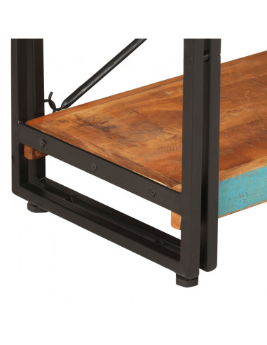 Libreria a 3 Ripiani 140x30x80 cm in Massello di Recupero