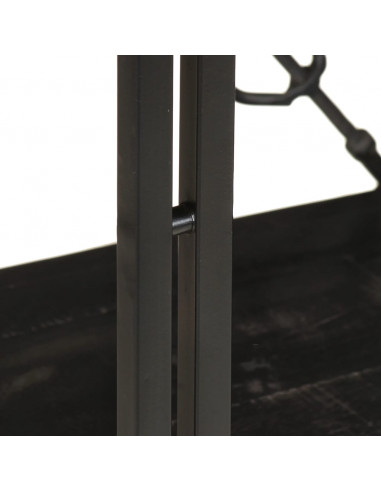 Libreria a 3 Ripiani 60x30x80cm Nero in Legno Massello di Mango