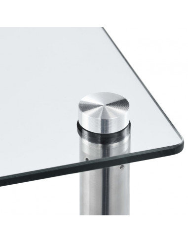 Scaffale a 6 Livelli Trasparente 40x40x160cm in Vetro Temperato