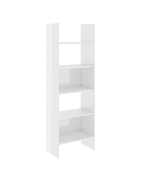 Libreria Bianco Lucido 60x35x180 cm in Legno Multistrato
