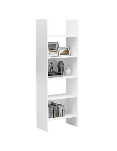 Libreria Bianco Lucido 60x35x180 cm in Legno Multistrato