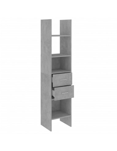 Libreria Grigio Cemento 40x35x180 cm in Legno Multistrato