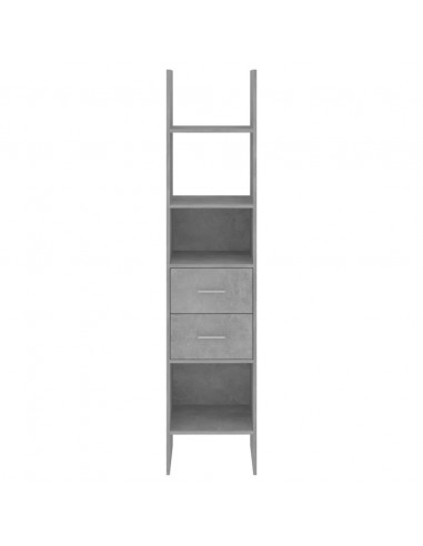 Libreria Grigio Cemento 40x35x180 cm in Legno Multistrato