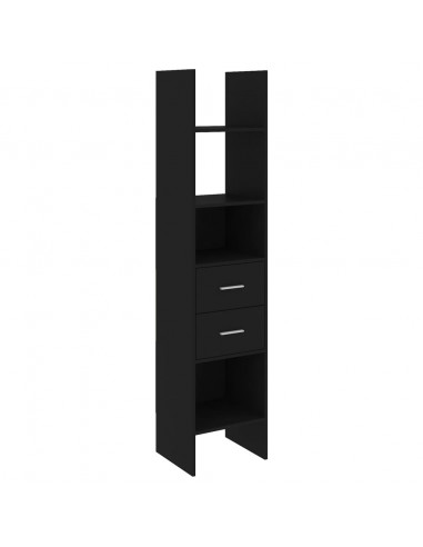 Libreria Nera 40x35x180 cm in Legno Multistrato
