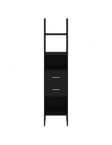 Libreria Nera 40x35x180 cm in Legno Multistrato