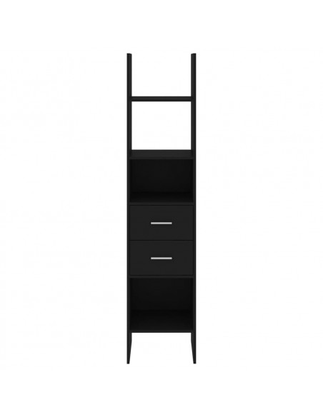 Libreria Nera 40x35x180 cm in Legno Multistrato
