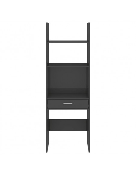 Libreria Grigio Lucido 60x35x180 cm in Legno Multistrato