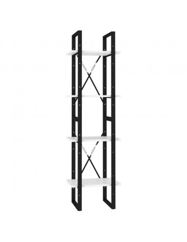 Libreria a 4 Ripiani Bianca 40x30x140 cm in Legno Multistrato