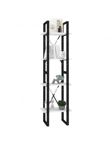 Libreria a 4 Ripiani Bianca 40x30x140 cm in Legno Multistrato