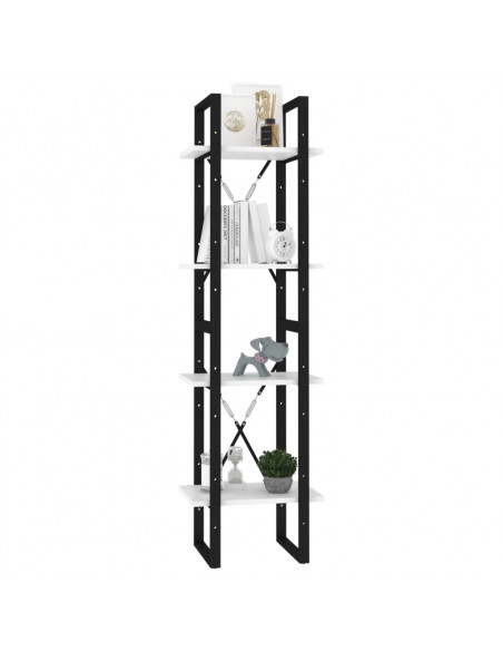 Libreria a 4 Ripiani Bianca 40x30x140 cm in Legno Multistrato