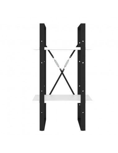 Libreria a 2 Ripiani Bianca 40x30x70 cm in Legno Multistrato