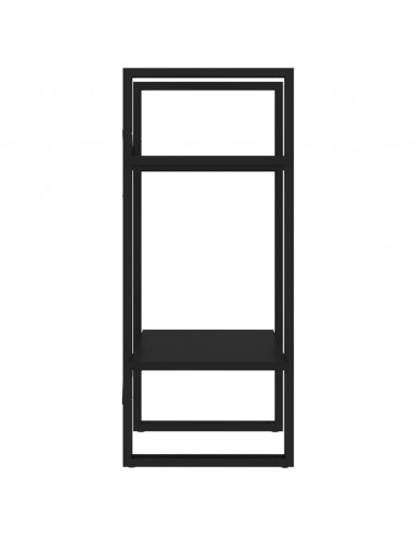 Libreria a 2 Ripiani Nera 40x30x70 cm in Legno Multistrato