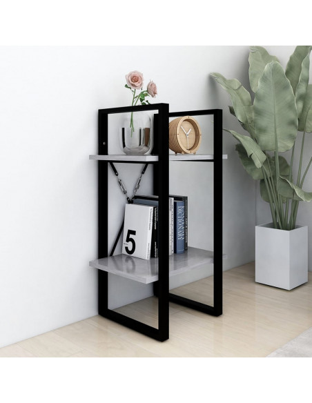 Libreria 2 Ripiani Grigio Cemento 40x30x70 cm Legno Multistrato