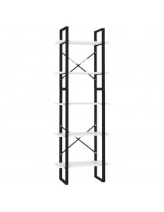 Libreria a 5 Ripiani Bianca 60x30x175 cm in Legno Multistrato 2