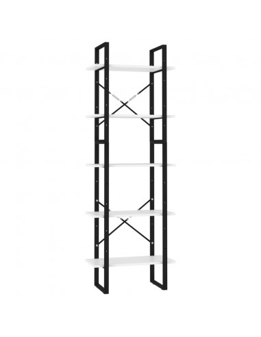 Libreria a 5 Ripiani Bianca 60x30x175 cm in Legno Multistrato