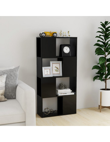 Libreria/Divisorio Nero Lucido 60x24x124,5 cm